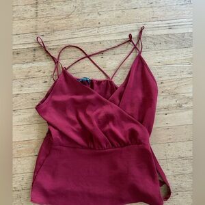 Express spaghetti strap satin tank top with a side bow new with tags